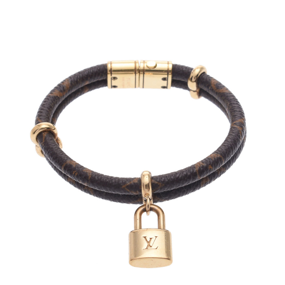 Louis Vuitton Breath Brass Monogram Ideal Bracelet Gold Q95286 750YG x WG  PG 376