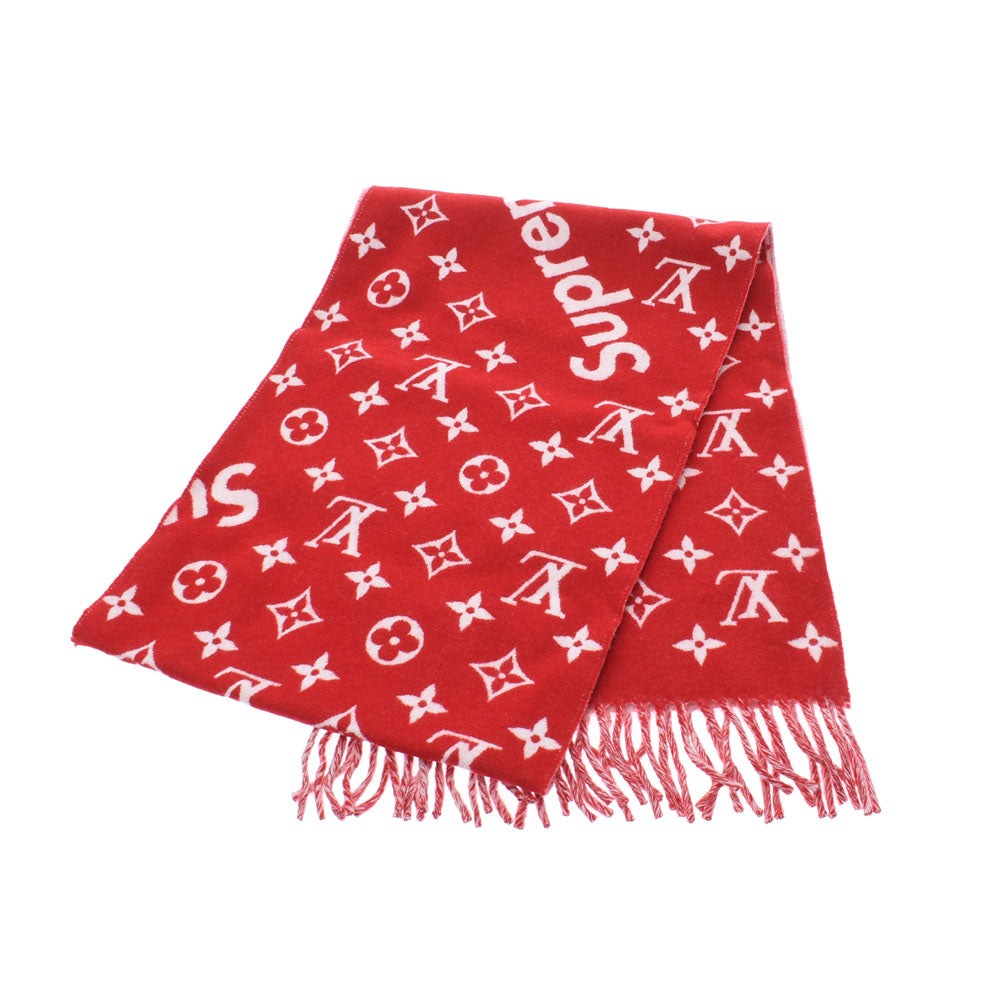 LOUIS VUITTON Supreme collaboration Cushion Size Approximately H 20.9 x W  19.7 Rouge MP1886 Wool 90% Cashmere10%