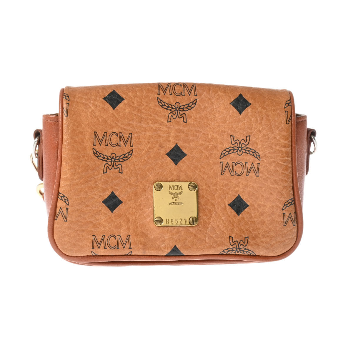 MCM エムシーエム 2WAY クラッチ キャメル ゴールド金具 レディース 