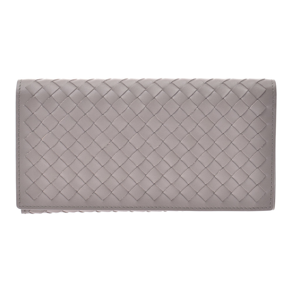 BOTTEGAVENETA ボッテガヴェネタ イントレチャート 二ツ折長財布 グレー系 B06419992L ユニセックス レザー 長財布 Aランク  中古 - 半額以下セール