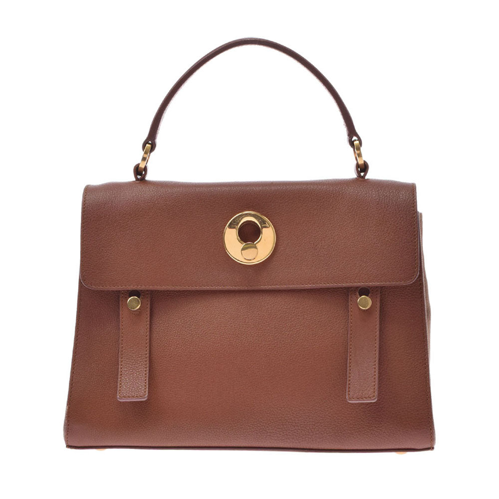 Saint Laurent Muse 2way Tea Gold Bracket Ladies Leather Handbag