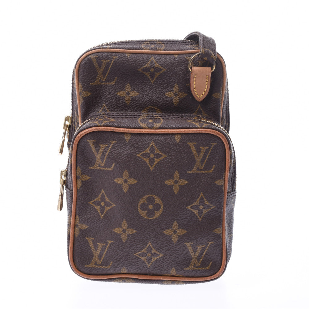 LOUIS VUITTON ルイヴィトン モノグラム ミニアマゾン ブラウン M45238 ユニセックス モノグラムキャンバス レザー ショルダーバッグ  Bランク 中古 - [値引き相談可]