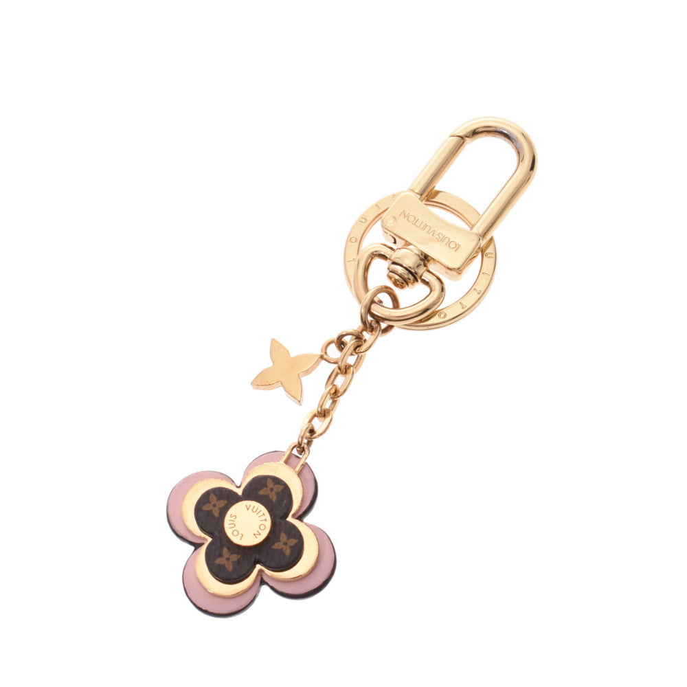 Louis Vuitton LOUIS VUITTON Porto Cle Blooming Flower BB Keychain Bag Charm  M63085 Pink/Brown/Epi Leather/Metal/Monogram Canvas