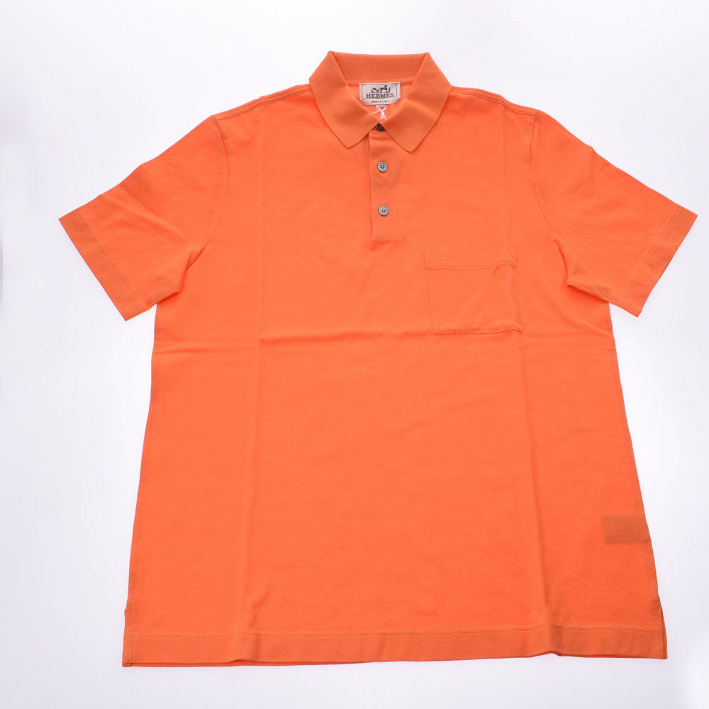 Hermes Men's Polo Shirt Short Sleeve Orange Men's Polo Shirt