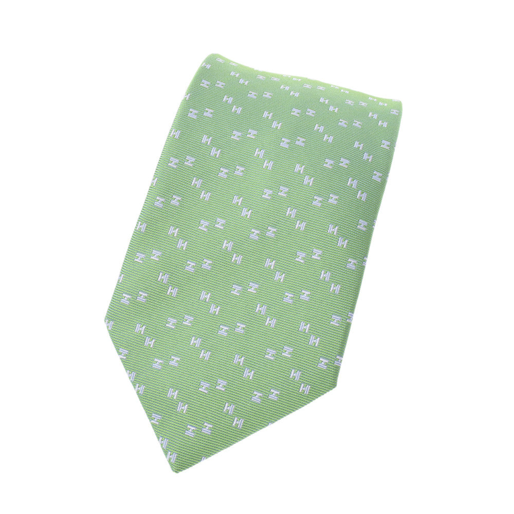 Hermes digital H-print light green type men's tie HERMES – 銀蔵 