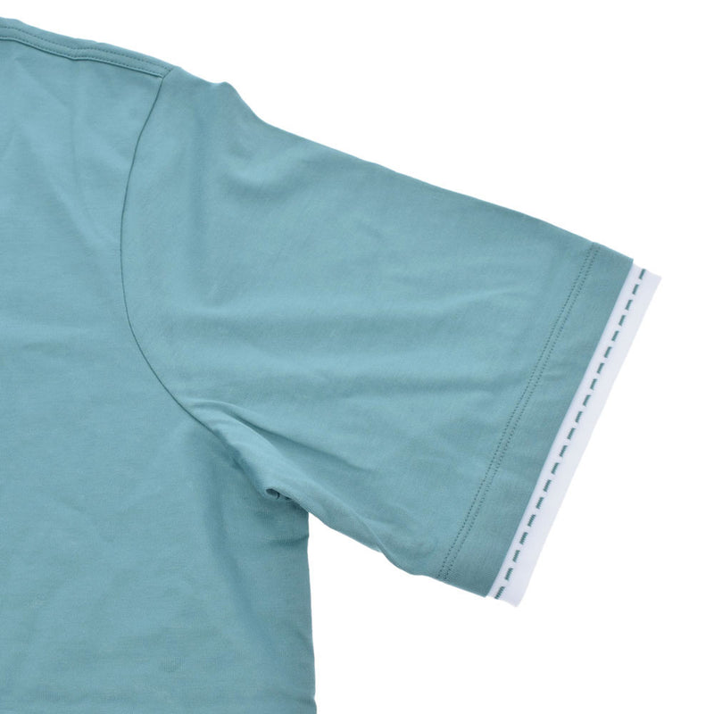 HERMES エルメス クルーネック Tシャツ 袖柄入り  セラドン サイズL メンズ コットン100％ 半袖シャツ 新品 銀蔵