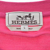 【父の日 5万以下】HERMES エルメス クルーネック 鹿の子 ルージュヴィフ サイズL メンズ コットン100% 半袖Ｔシャツ 新品 銀蔵
