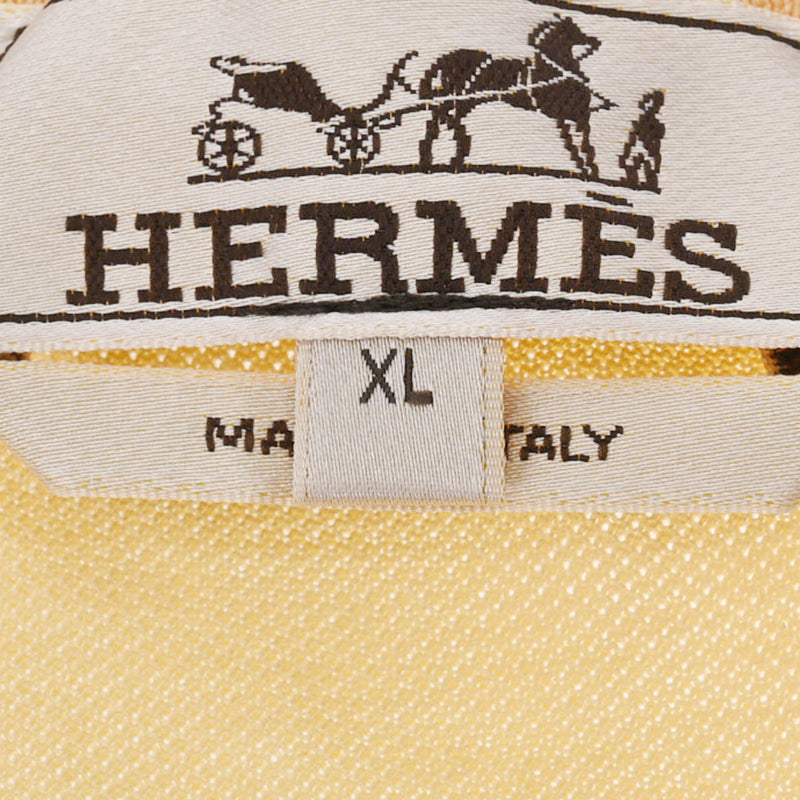 HERMES エルメス クールネック Tシャツ サイドステッチ ポケット サイズXL バナナ メンズ コットン100％ 半袖シャツ 新品 銀蔵