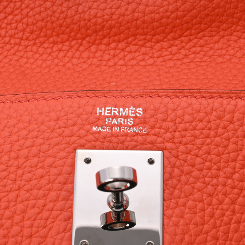 HERMES エルメス ケリー32 内縫い オレンジポピー パラジウム金具 T刻印(2015年頃) レディース トリヨンクレマンス 2WAYバッグ Aランク 中古 銀蔵