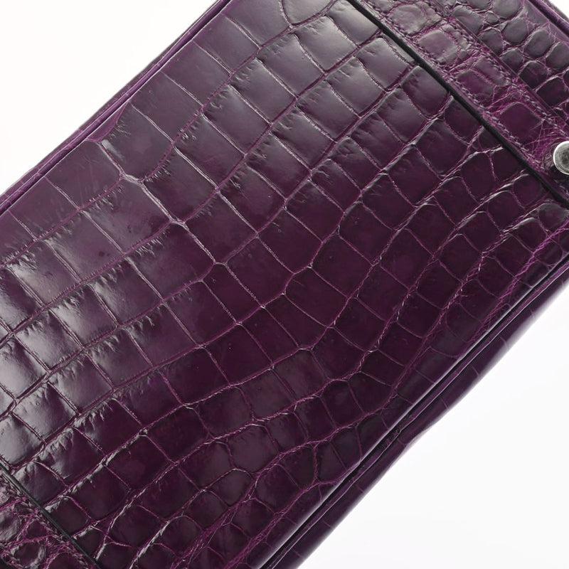 HERMES エルメス バーキン 25 アメジスト パラジウム金具 □R刻印(2014年頃) レディース ニロティカス ハンドバッグ ABランク 中古 銀蔵