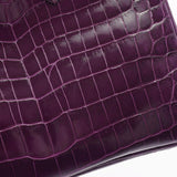 HERMES エルメス バーキン 25 アメジスト パラジウム金具 □R刻印(2014年頃) レディース ニロティカス ハンドバッグ ABランク 中古 銀蔵