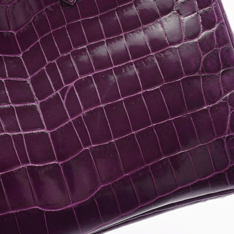 HERMES エルメス バーキン 25 アメジスト パラジウム金具 □R刻印(2014年頃) レディース ニロティカス ハンドバッグ ABランク 中古 銀蔵
