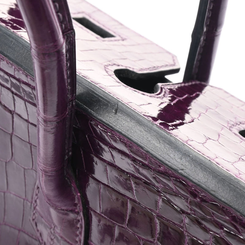 HERMES エルメス バーキン 25 アメジスト パラジウム金具 □R刻印(2014年頃) レディース ニロティカス ハンドバッグ ABランク 中古 銀蔵