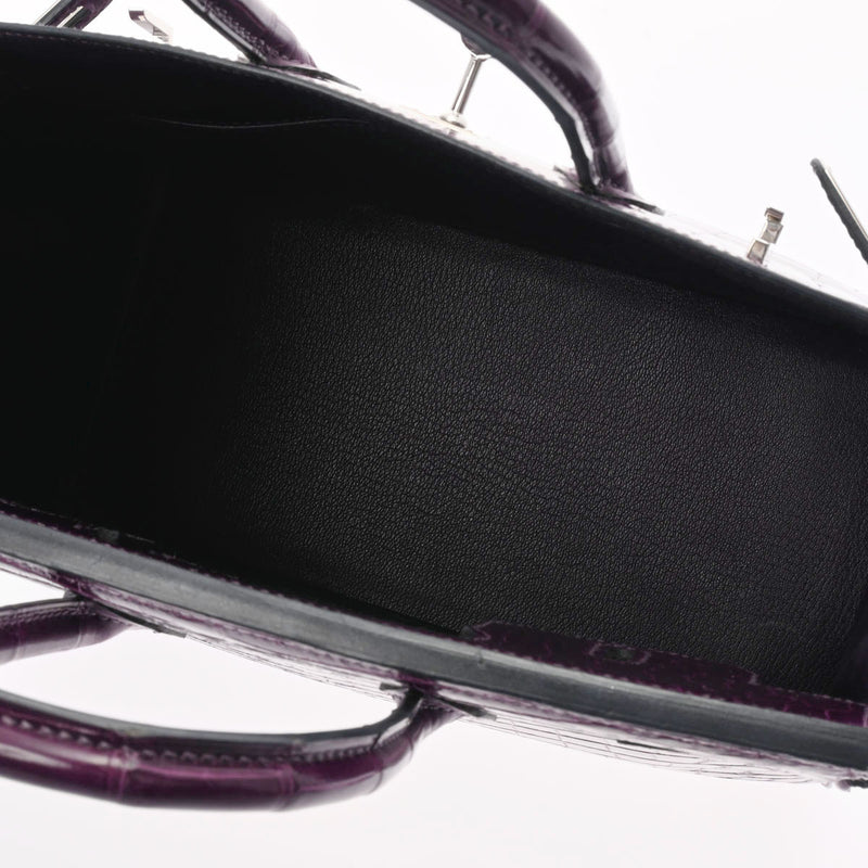 HERMES エルメス バーキン 25 アメジスト パラジウム金具 □R刻印(2014年頃) レディース ニロティカス ハンドバッグ ABランク 中古 銀蔵