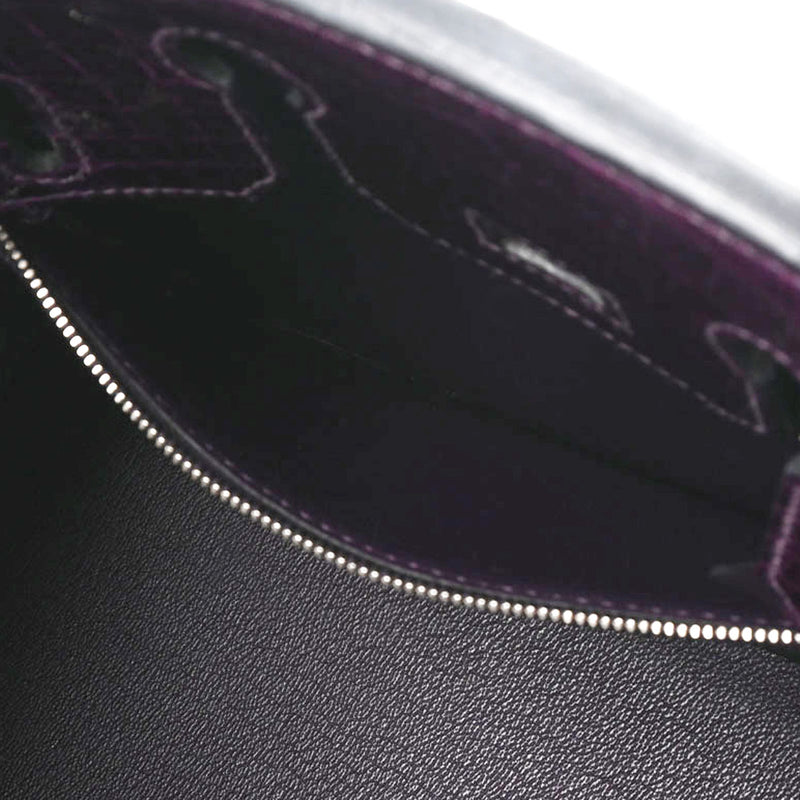 HERMES エルメス バーキン 25 アメジスト パラジウム金具 □R刻印(2014年頃) レディース ニロティカス ハンドバッグ ABランク 中古 銀蔵