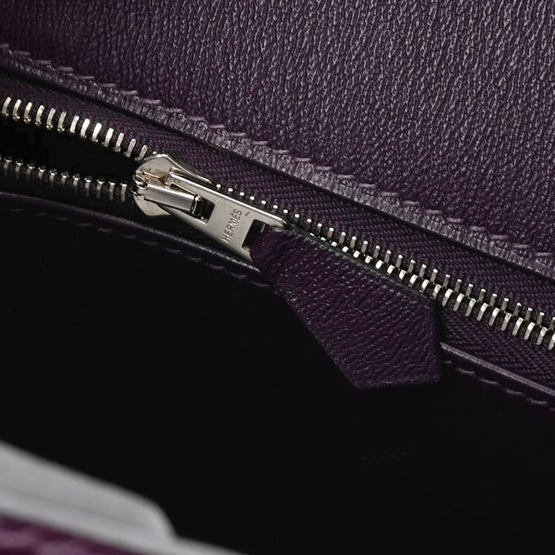 HERMES エルメス バーキン 25 アメジスト パラジウム金具 □R刻印(2014年頃) レディース ニロティカス ハンドバッグ ABランク 中古 銀蔵