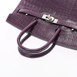 HERMES エルメス バーキン 25 アメジスト パラジウム金具 □R刻印(2014年頃) レディース ニロティカス ハンドバッグ ABランク 中古 銀蔵