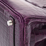 HERMES エルメス バーキン 25 アメジスト パラジウム金具 □R刻印(2014年頃) レディース ニロティカス ハンドバッグ ABランク 中古 銀蔵