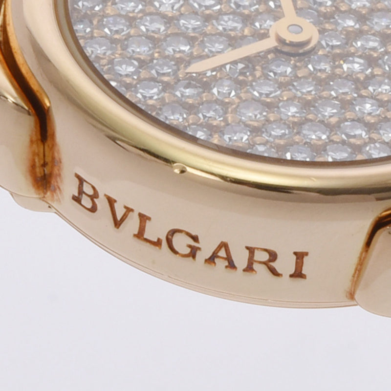 BVLGARI ブルガリ パレンテシ バングルウォッチ BJ01 レディース YG/ダイヤ 腕時計 クオーツ パヴェダイヤ文字盤 Aランク 中古 銀蔵