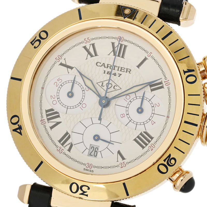 カルティエパシャ 38mm クロノグラフ 150周年記念モデル メンズ 腕時計 