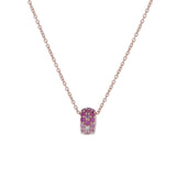 Ponte Vecchio ポンテヴェキオ ロトンド  ピンクサファイア 0.12ct  ダイヤ0.03ct - - レディース K18ピンクゴールド ネックレス Aランク 中古 銀蔵