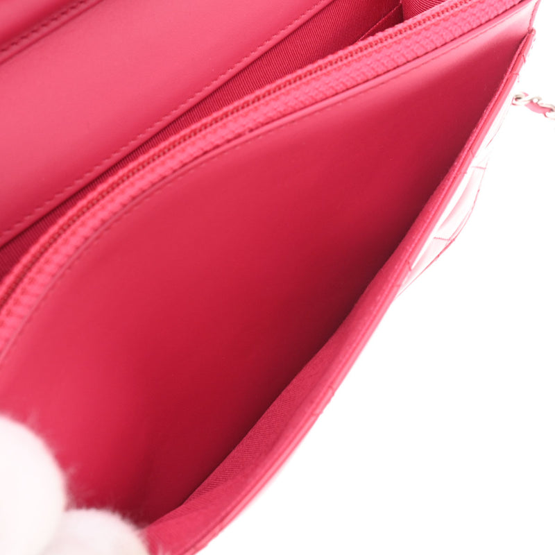 CHANEL シャネル 2.55 マトラッセ チェーンウォレット 2.55 ピンク シルバー金具 レディース エナメル ショルダーバッグ 新同 中古 銀蔵