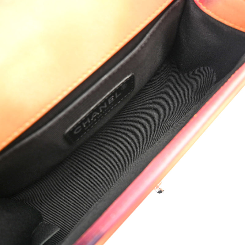 CHANEL シャネル ボーイシャネル チェーンショルダー 20cm マーブル レディース ラムスキン ショルダーバッグ Aランク 中古 銀蔵