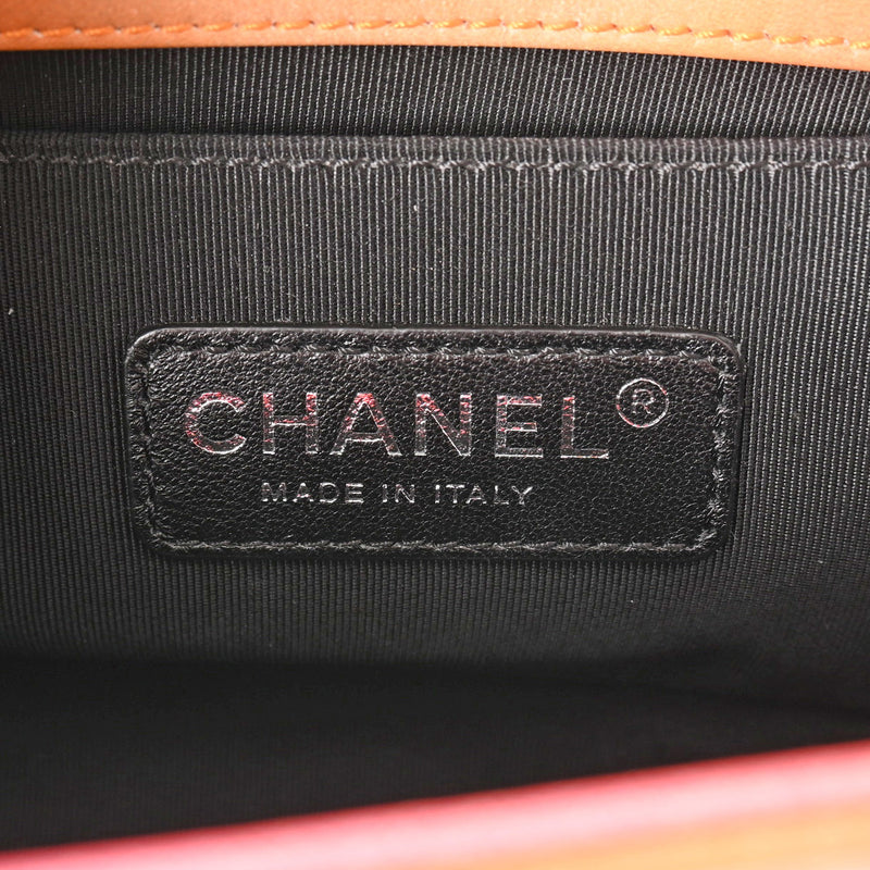 CHANEL シャネル ボーイシャネル チェーンショルダー 20cm マーブル レディース ラムスキン ショルダーバッグ Aランク 中古 銀蔵