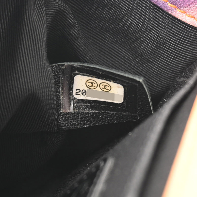 CHANEL シャネル ボーイシャネル チェーンショルダー 20cm マーブル レディース ラムスキン ショルダーバッグ Aランク 中古 銀蔵