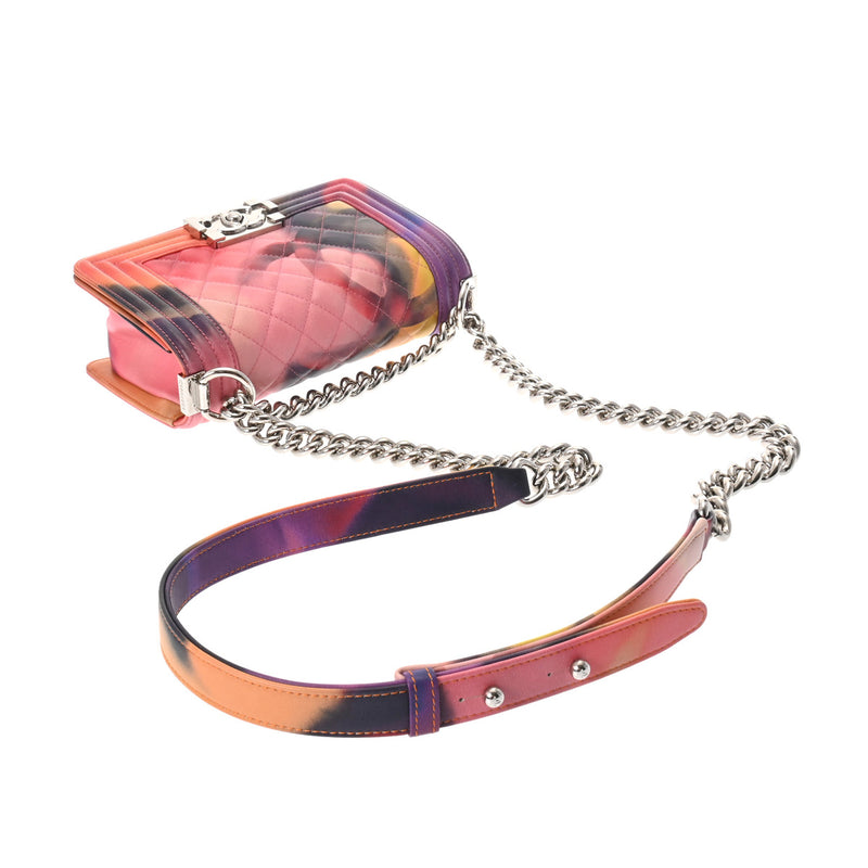 CHANEL シャネル ボーイシャネル チェーンショルダー 20cm マーブル レディース ラムスキン ショルダーバッグ Aランク 中古 銀蔵