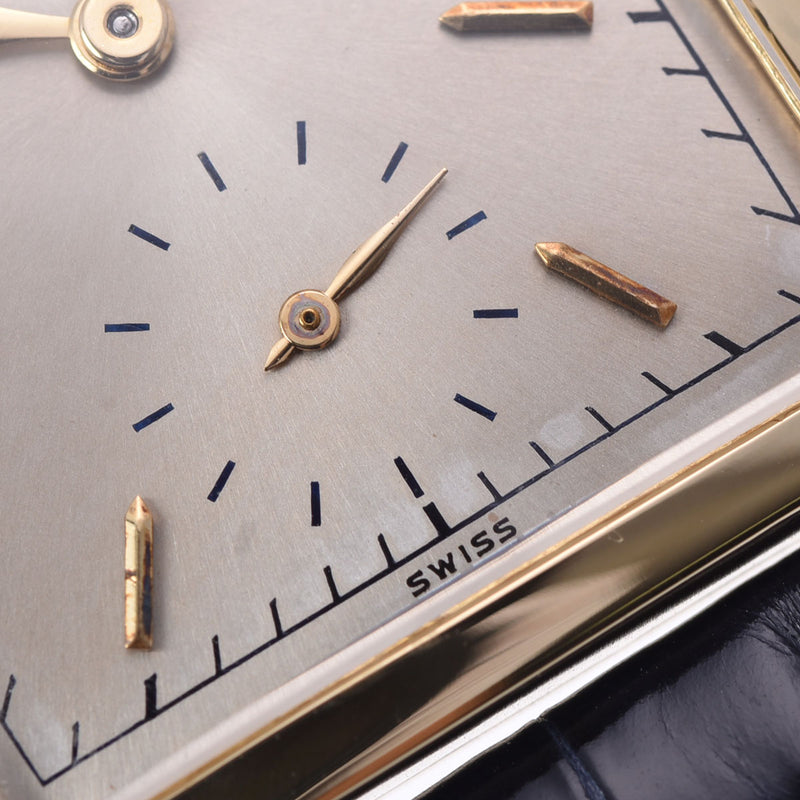 PATEK PHILIPPE パテックフィリップ アンティーク 1946年製 1564 メンズ YG/革 腕時計 手巻き シルバーゴールド系文字盤 Aランク 中古 銀蔵