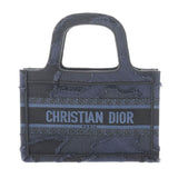 CHRISTIAN DIOR クリスチャンディオール ブックトート ミニ ネイビー レディース キャンバス ハンドバッグ Aランク 中古 銀蔵
