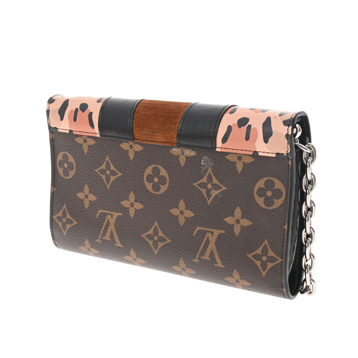 ルイヴィトンポルトフォイユ ツイストチェーン レオパード 14145 ブラウン レディース レザー チェーンウォレット M51832 LOUIS  VUITTON 中古 – 銀蔵オンライン