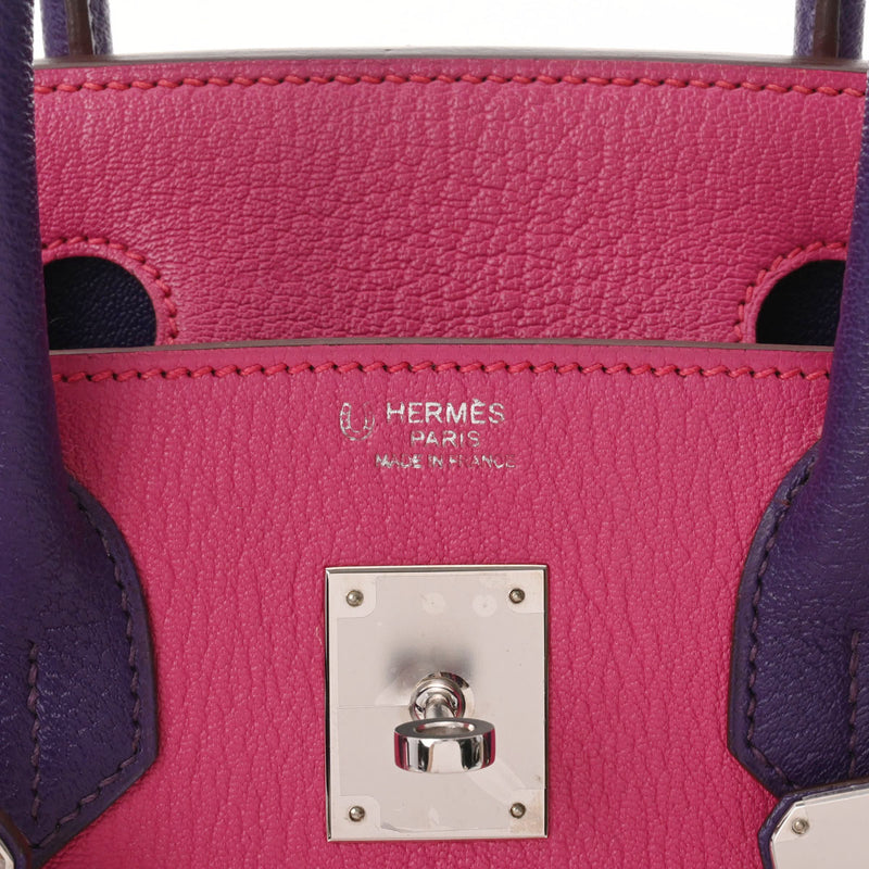 HERMES エルメス バーキン30 SPオーダー ローズショッキング/アイリス □P刻印(2012年頃) レディース シェーブル ハンドバッグ Aランク 中古 銀蔵