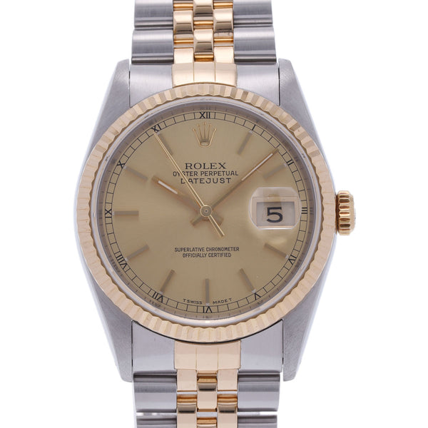 ROLEX ロレックス デイトジャスト 16233 メンズ YG/SS 腕時計 自動巻き シャンパン文字盤 Aランク 中古 銀蔵