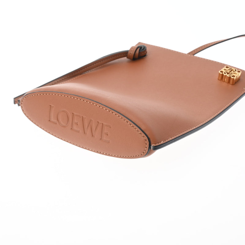 LOEWE ロエベ ダイスポケット ブラウン ユニセックス レザー ショルダーバッグ 新同 中古 銀蔵