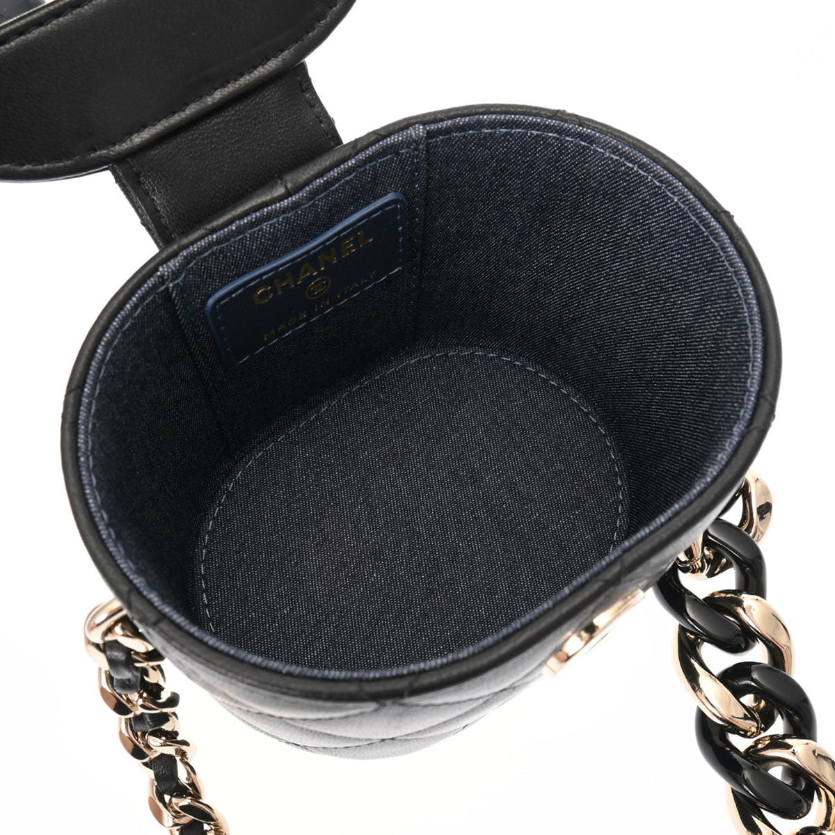 CHANELシャネル マトラッセ チェーンショルダーバッグ バニティ ラムスキン シャネル ミニバニティ チェーンショルダー 42976 ブラック レディース
