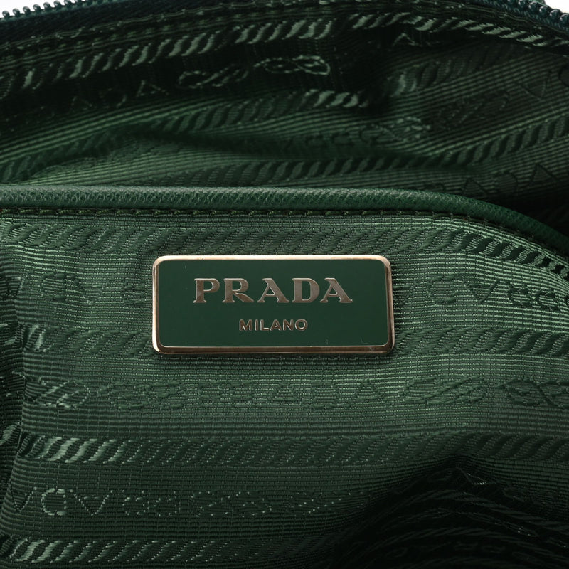 PRADA プラダ 花柄 2WAY 緑/白 B4696F レディース ナイロン トートバッグ Aランク 中古 銀蔵