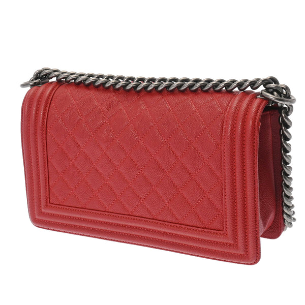 CHANEL シャネル ボーイシャネル チェーンショルダー 赤 A67086 レディース キャビアスキン ショルダーバッグ Aランク 中古 銀蔵