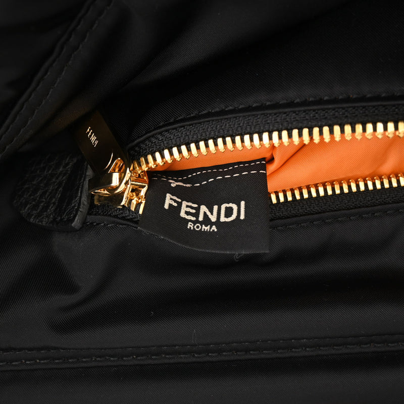 FENDI フェンディ ピーカブー ポーターコラボ 黒 ゴールド金具 7VA388 メンズ ナイロン ハンドバッグ Aランク 中古 銀蔵