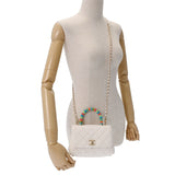 CHANEL シャネル マトラッセ トップハンドル XXS 2WAY 白/レインボー AS2215 レディース カーフ ハンドバッグ Aランク 中古 銀蔵