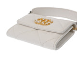 CHANEL シャネル シャネル19 フラップコインパース チェーンショルダー 白 AP1787 レディース ラムスキン コインケース 新同 中古 銀蔵