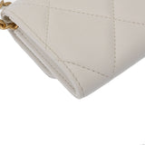 CHANEL シャネル シャネル19 フラップコインパース チェーンショルダー 白 AP1787 レディース ラムスキン コインケース 新同 中古 銀蔵