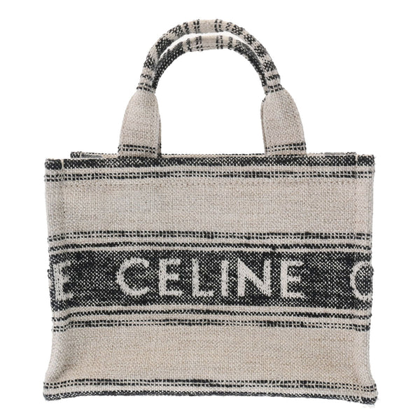 CELINE セリーヌ カバ タイス 白/黒 199162ERP レディース キャンバス 2WAYバッグ 新同 中古 銀蔵