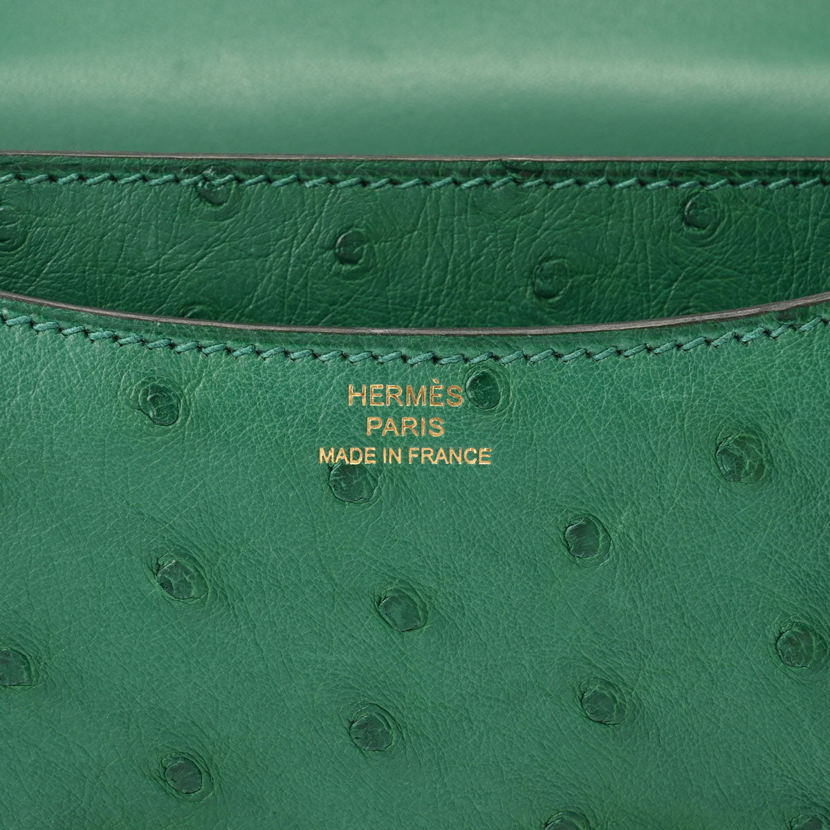 エルメス HERMES コンスタンス3 ミニ ヴェールヴェルティゴ ショルダーバッグ バッグ オーストリッチ オーストリッチ C刻印（2018年製造） レディース グリーン系 【中古】 エルメスコンスタンス3 ミニ ヴェールジェイド C刻印(2018年頃)刻印