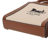 CELINE セリーヌ スモール バーティカル カバ 2WAY ブラウン 192082 レディース キャンバス レザー ハンドバッグ Aランク 中古 銀蔵