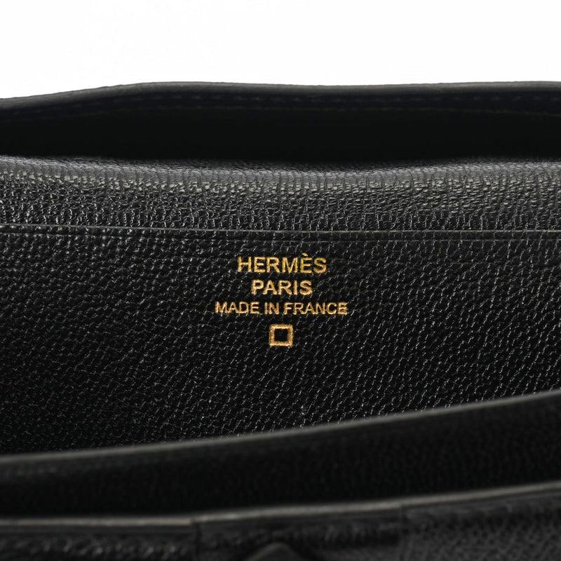 HERMES エルメス ベアンスフレ  ブラック ゴールド金具 □Q刻印(2013年頃) レディース アリゲーター 長財布 Bランク 中古 銀蔵