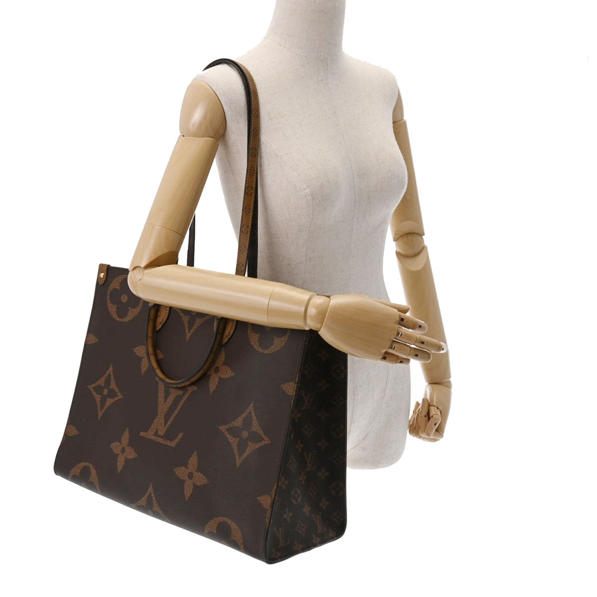 ルイヴィトンリバース オンザゴー GM 14145 ブラウン レディース