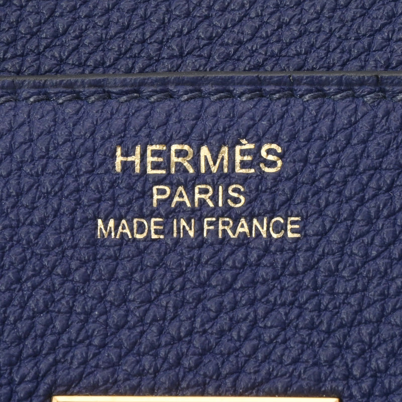 HERMES エルメス バーキン35 ブルーアンクル ゴールド金具 C刻印(2018年頃) ユニセックス トリヨンクレマンス ハンドバッグ Aランク 中古 銀蔵