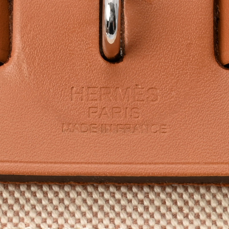 HERMES エルメス エールバッグ ジップ PM ナチュラル パラジウム金具 D刻印(2019年頃) レディース トワルGM ヴァッシュハンター 2WAYバッグ Aランク 中古 銀蔵